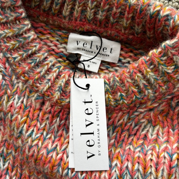Velvet by Graham & Spencer Women's Trix Rainbow Alpaca Pullover Sweater Small - Picture 4 of 5